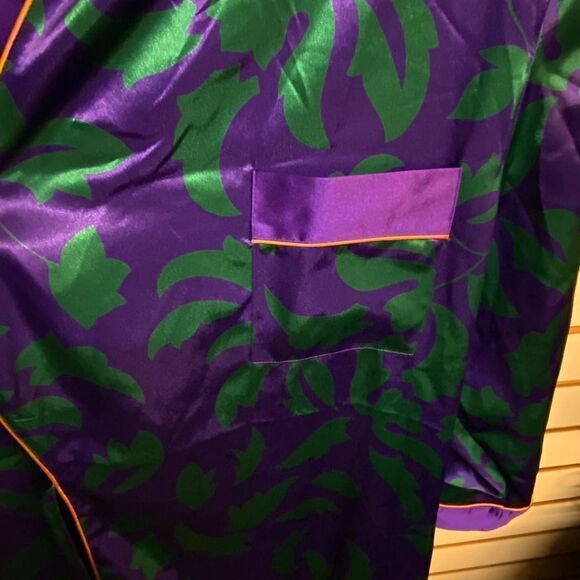 Vintage Victorias Secret Gold Label Purple Green Satin Robe Size M/L & Top Y2K - Picture 6 of 14